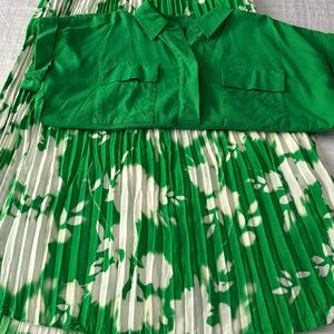 Simply Vera Vera Wang Green and White Dress